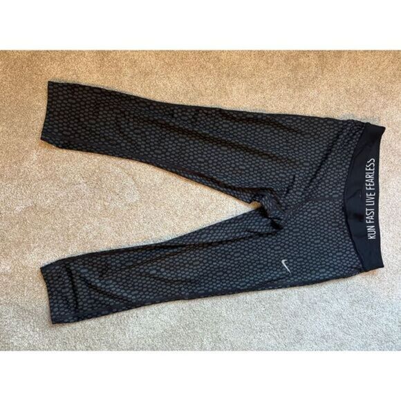 Nike Just Do It Fearless Women's Workout Leggings Honeycomb Pattern - Picture 2 of 9